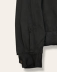 Vintage 1950’s California Black Rayon Gabardine Leopard Trim Jacket 46