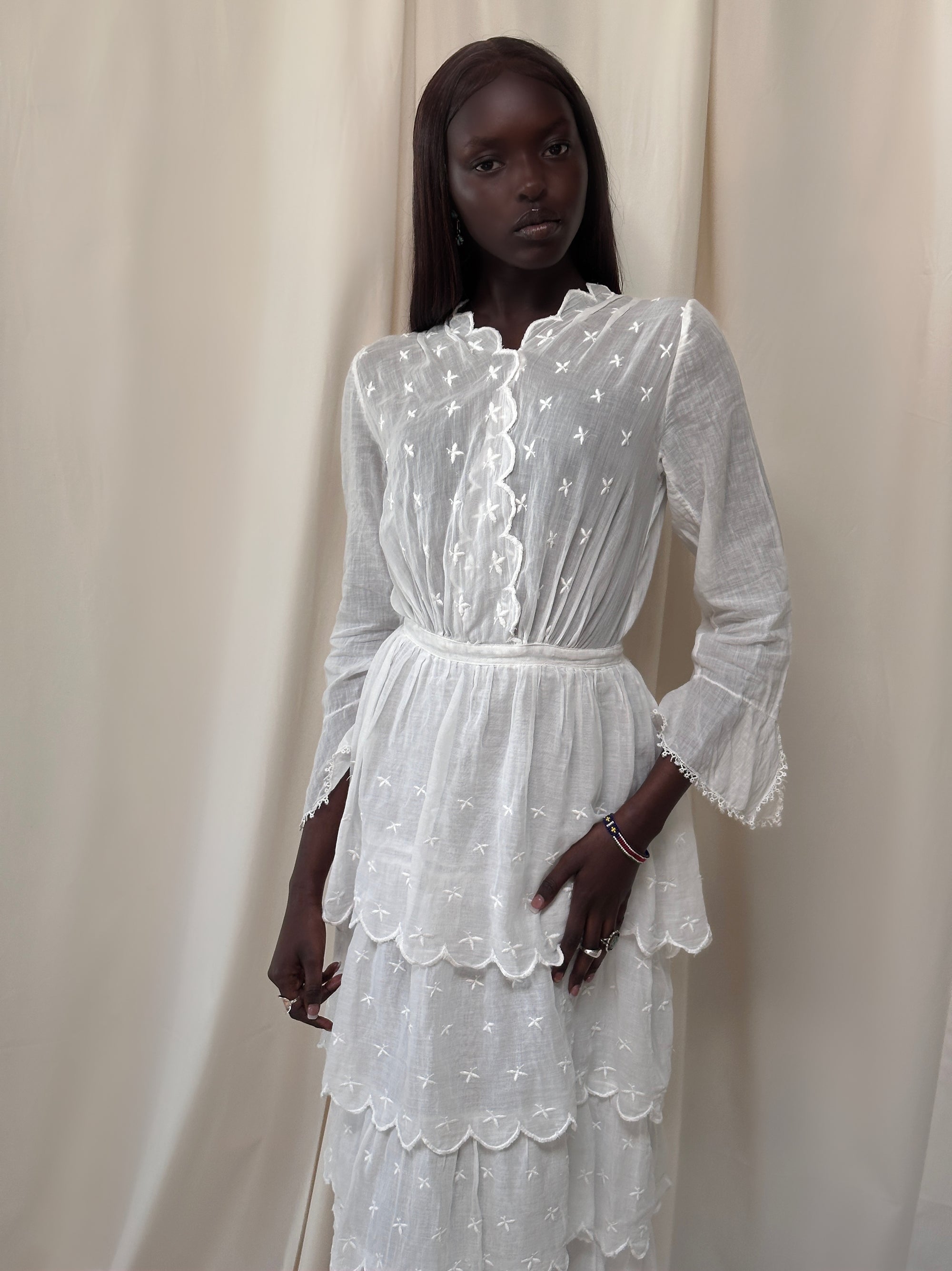 Vintage Early 1900’s Edwardian Tiered Lawn Dress