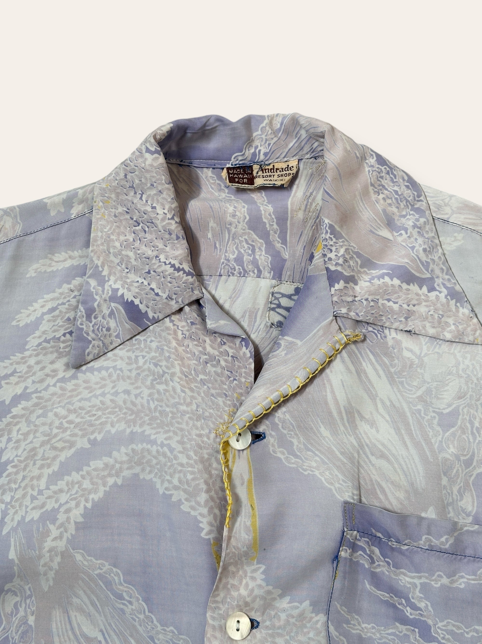 Vintage 1950’s Mended Andrade Hawaiian Shirt