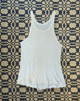 Vintage 1940’s Ribbed Cotton Tank | Heritage Blank Antique White Undershirt