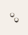 925 Sterling Silver Rope Cluster Mini Endless Hoops | Silver Huggies Hoop Earrings Grunge