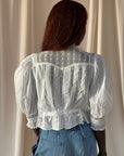 Vintage Edwardian Pleated Cotton Lace Blouse