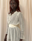 Vintage Edwardian Gauze Cotton Eyelet Lawn Dress