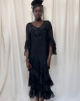Vintage 1920’s Sheer Chiffon & Lave Layered Flapper Dress