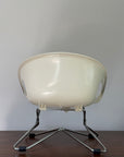 Vintage Mid Century Modern Mini Shell Chair | White Scoop Accent Chair | Space Age Atomic MCM Design Chair