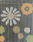 Vintage 1960s Floral Motif Gingham Bandana | Made in Italy