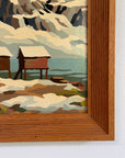 Vintage MCM Paint By Numbers Landscape Painting | Framed Mid Century Art