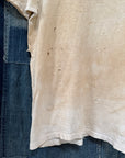 Vintage 1940’s Hanes Distressed Cotton T-Shirt | Heritage Blank Antique White Undershirt