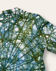 Vintage 1960s Hand-Dyed Folk Web Veining Tie-Dye Long Sleeve Shirt in Moss | Hanes Loopwheel 100% Cotton Shirt