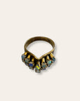Antique Victorian 14k Gold 14 Stone Opal Ring Size 7