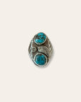 Vintage Navajo 1970’s Sterling Silver and Turquoise Ring Size 9
