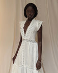 Vintage Edwardian “Deep V” Gauze Cotton Eyelet Dress