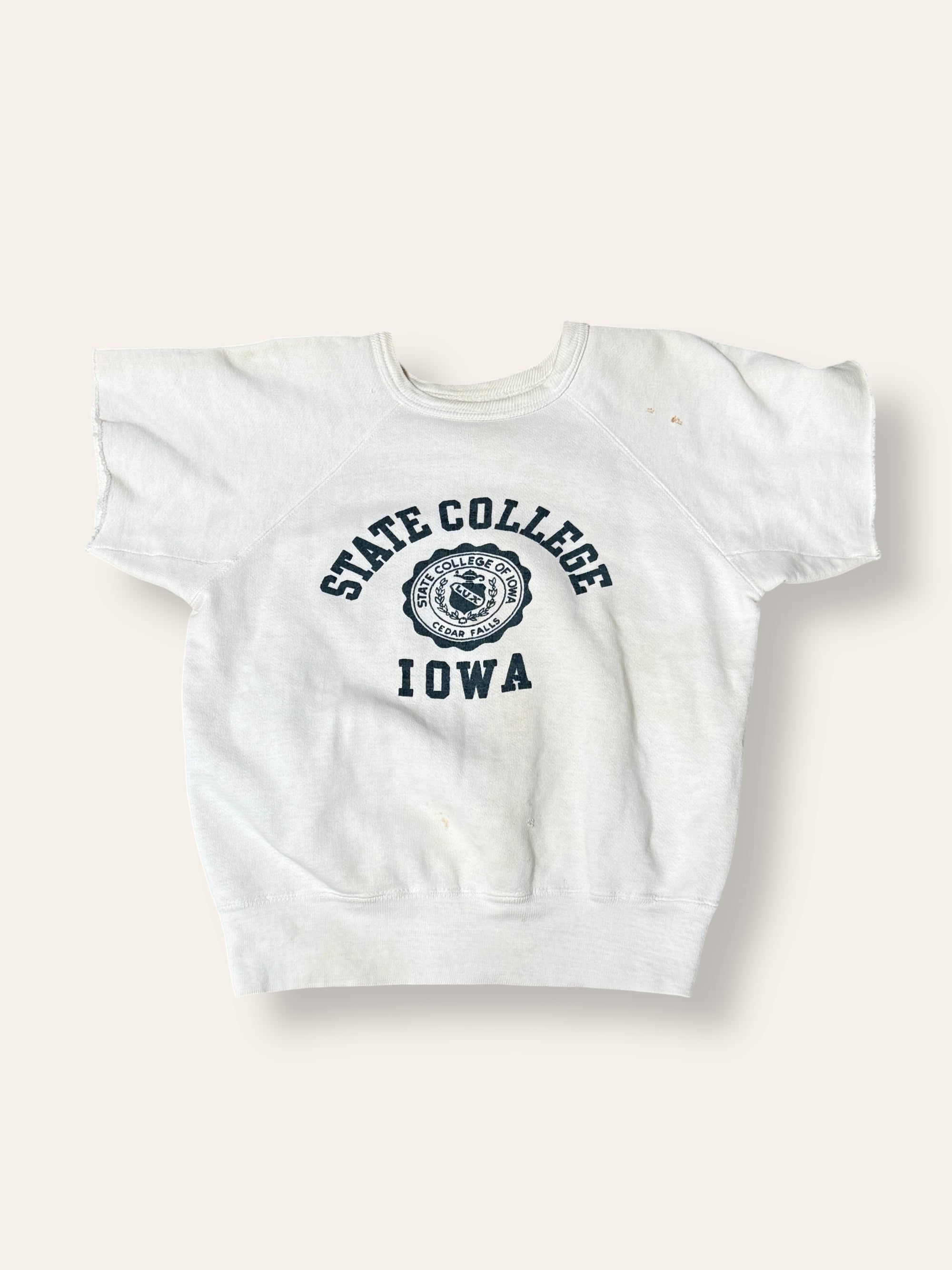 Vintage 1960’s State College Iowa Flock Print Sweatshirt