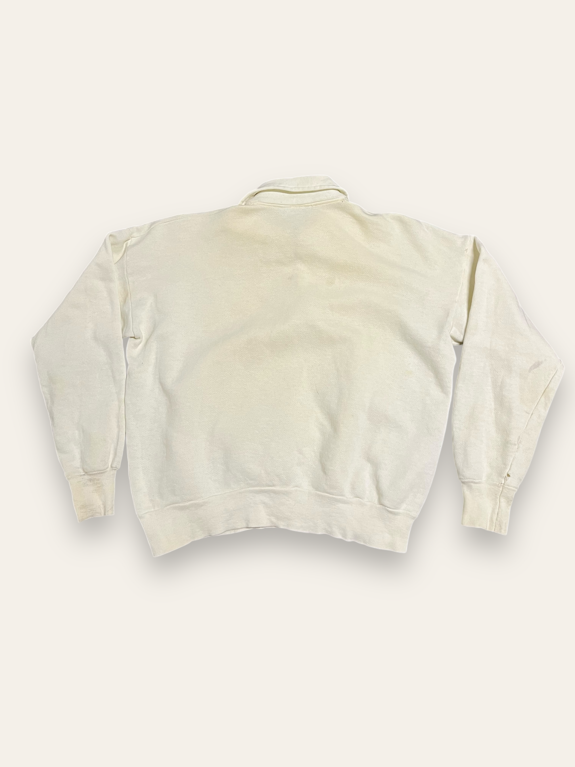 Vintage 1950’s Creme Quarter Zip Pullover Sweatshirt