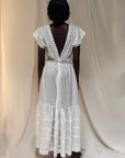 Vintage Edwardian “Deep V” Gauze Cotton Eyelet Dress