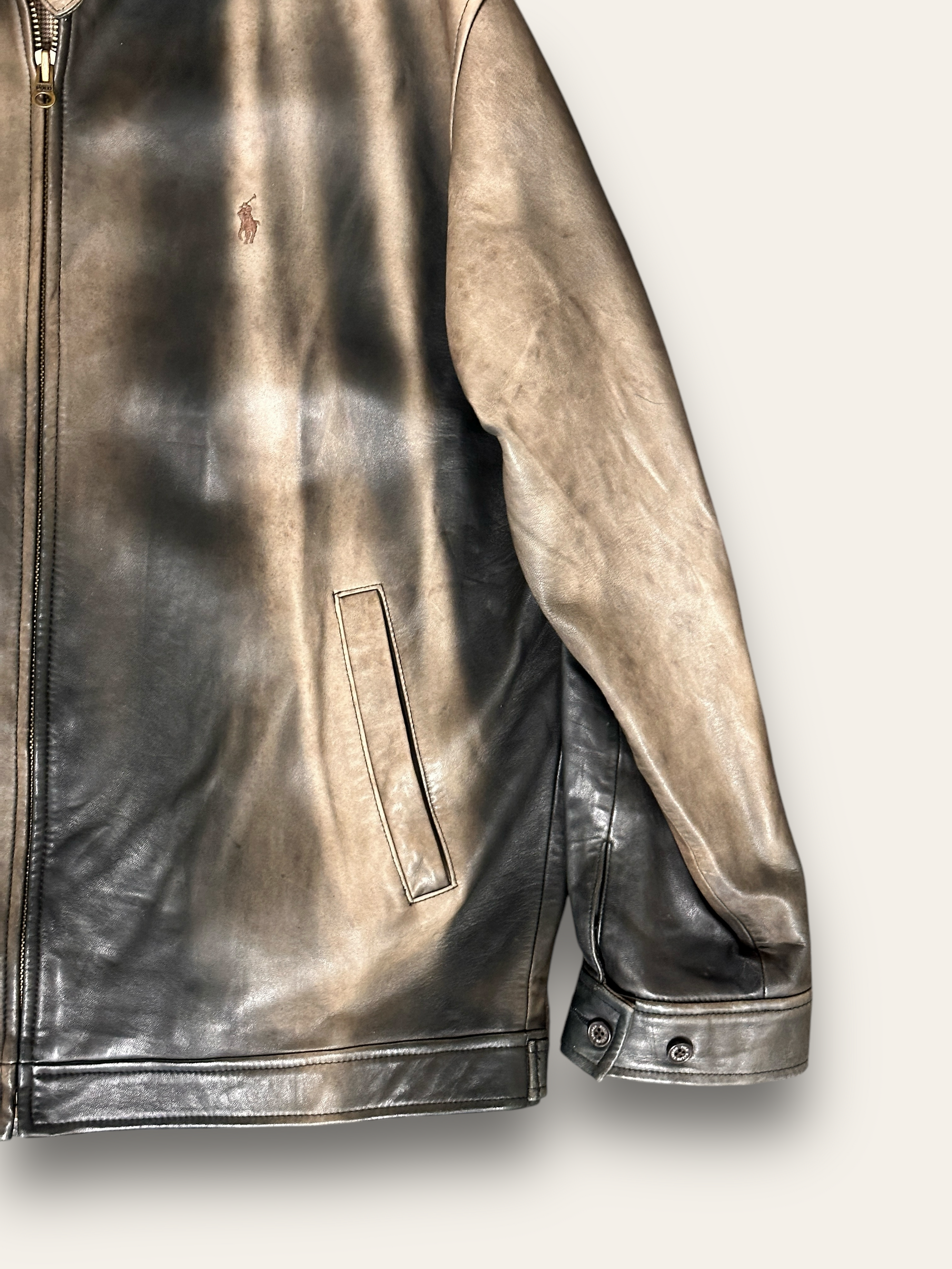 Vintage 1990’s Sun Faded Ralph Lauren Polo Leather Jacket