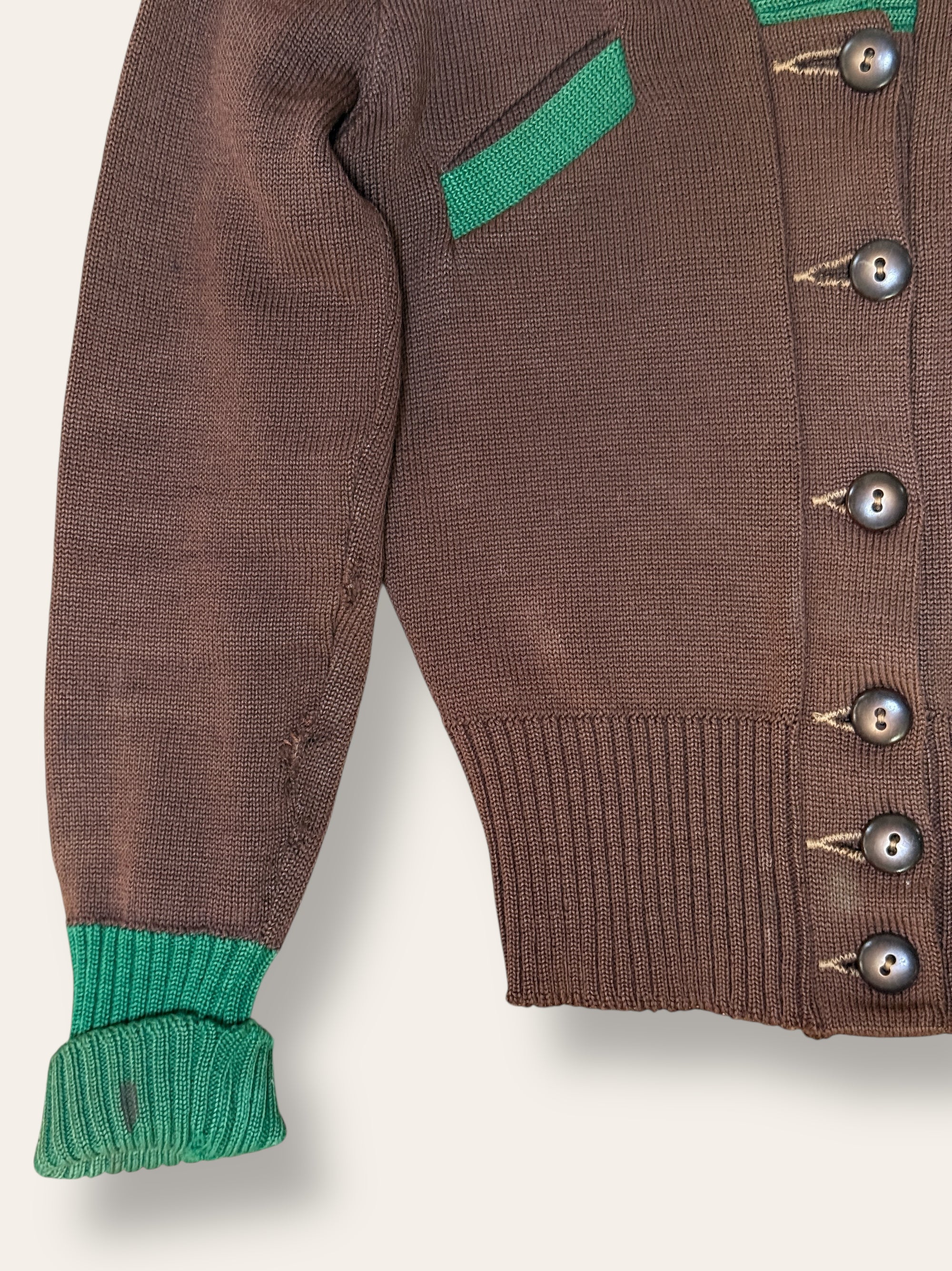Vintage 1940’s Hilltoppers M.C. Wool Cardigan Sweater