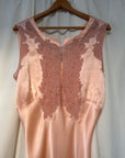 Vintage 1930’s Silk Rayon Bias Cut Lace Slip Dress | Old Hollywood Glamour Keyhole Silk Nightgown