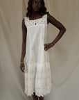 Vintage 1900’s Edwardian White Cotton Crochet Dress | Antique Tea Dress
