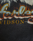 Vintage 1980s Harley Davidson Waffle Knit Thermal Shirt | Original 80s Harley 3D Emblem Eagle Shirt