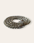 Vintage Italian Sterling Silver Faceted Twist Chain Necklace | 925 Silver Chunky Statement Layering Chain