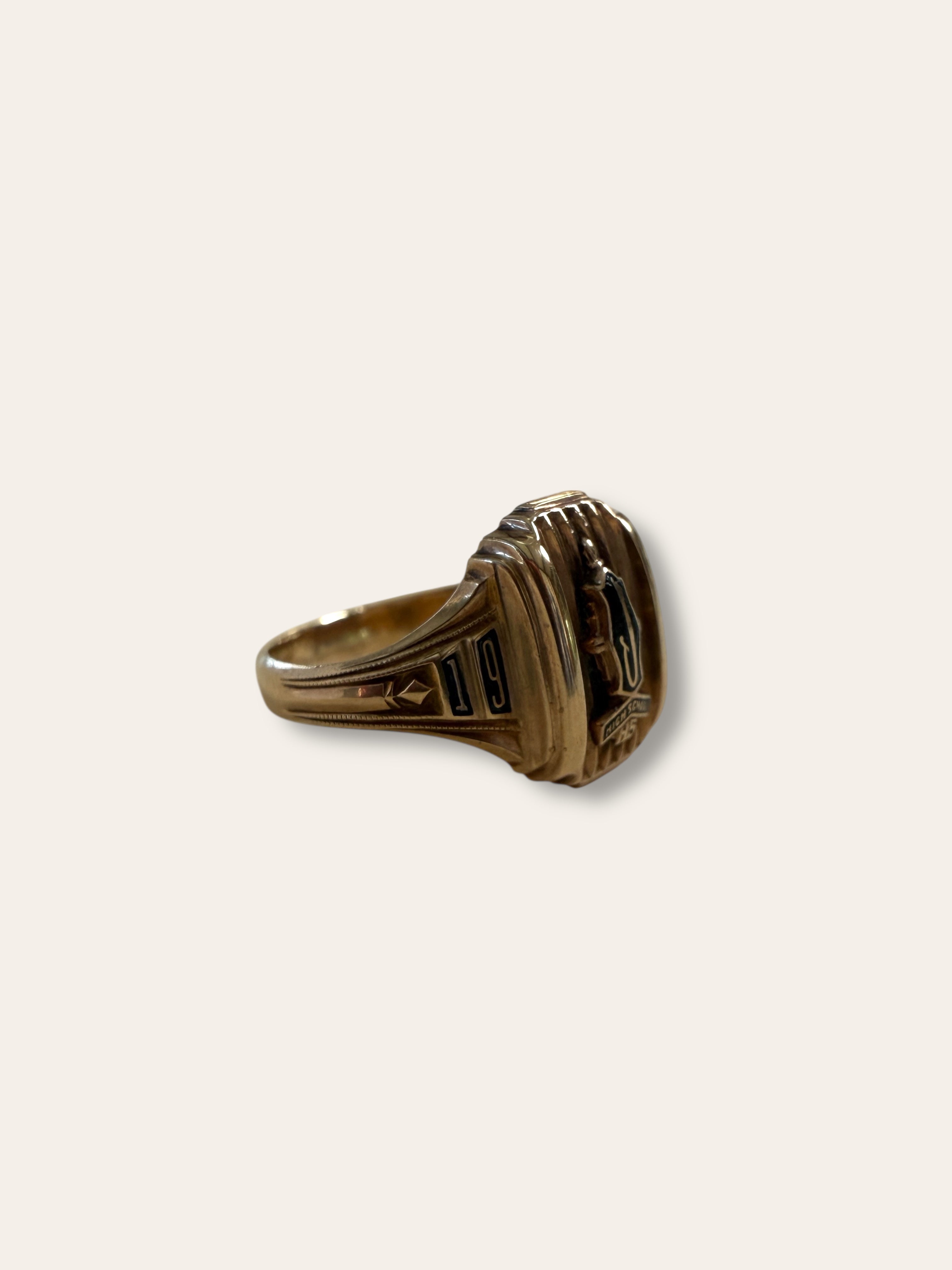 Vintage 1948 Josten 10k Gold Art Deco Class Ring Size 6.5 