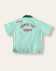 Vintage 1960’s Chain Stitch Bowling Shirt | Two Tone Green Shirt