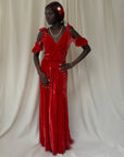 Vintage 1930’s Poppy Velvet Dress