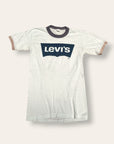 Vintage 1970’s Levi's Ringer T-Shirt | Thin Single Stitch Tee Batwing Levis Logo