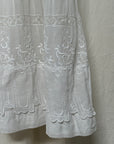 Vintage 1900s Antique Edwardian White Embroidered Cotton Lawn Dress | Hand Embroidered Lace Heirloom Tea Dress