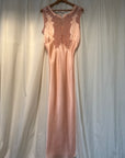 Vintage 1930’s Silk Rayon Bias Cut Lace Slip Dress | Old Hollywood Glamour Keyhole Silk Nightgown