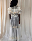 Vintage Edwardian Layed Mesh Tea Dress