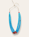 Vintage Navajo Jocla Turquoise and Shell Two Strand Necklace