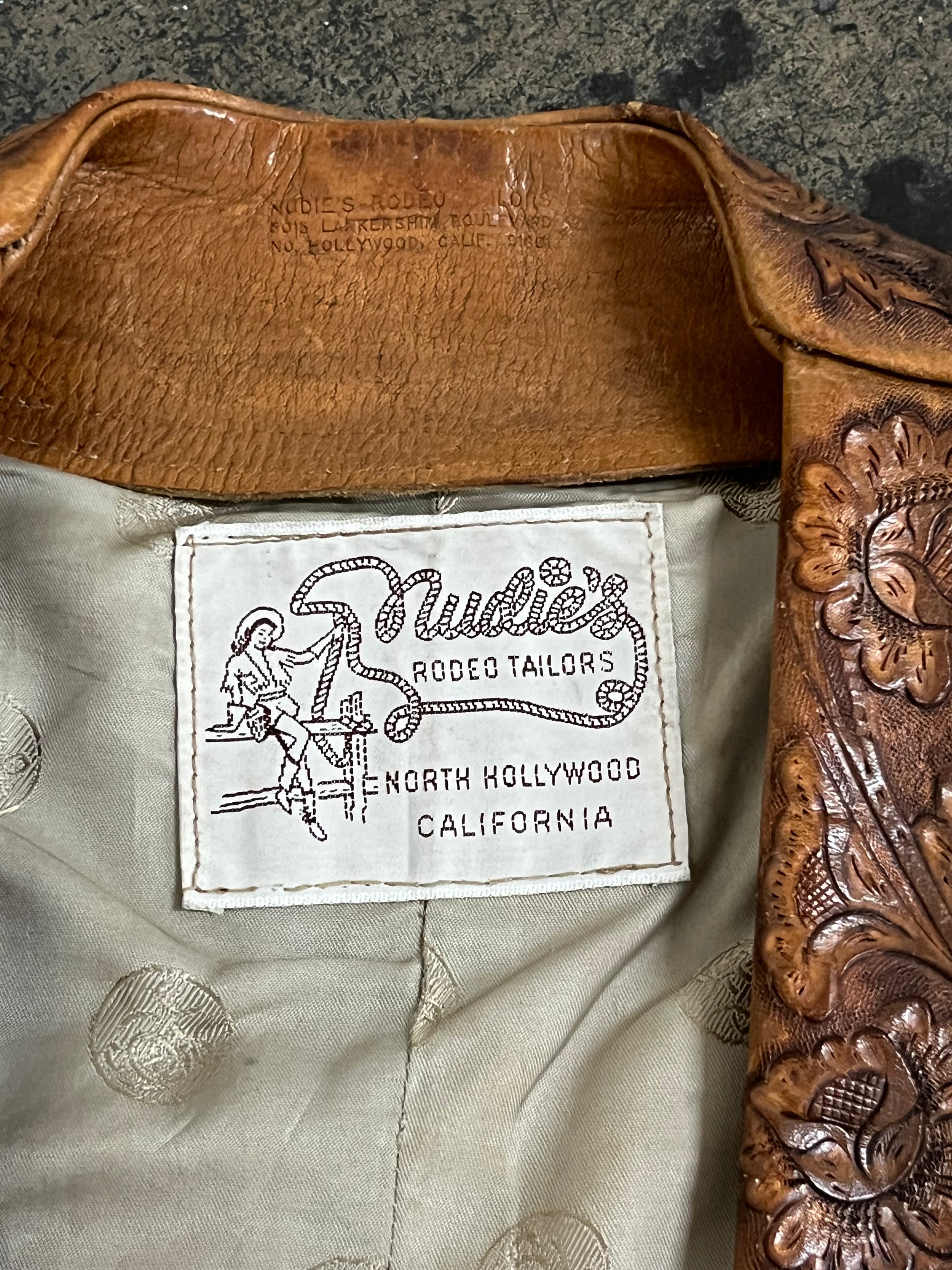 Vintage 1950’s Nudie’s Tooled Leather Vest