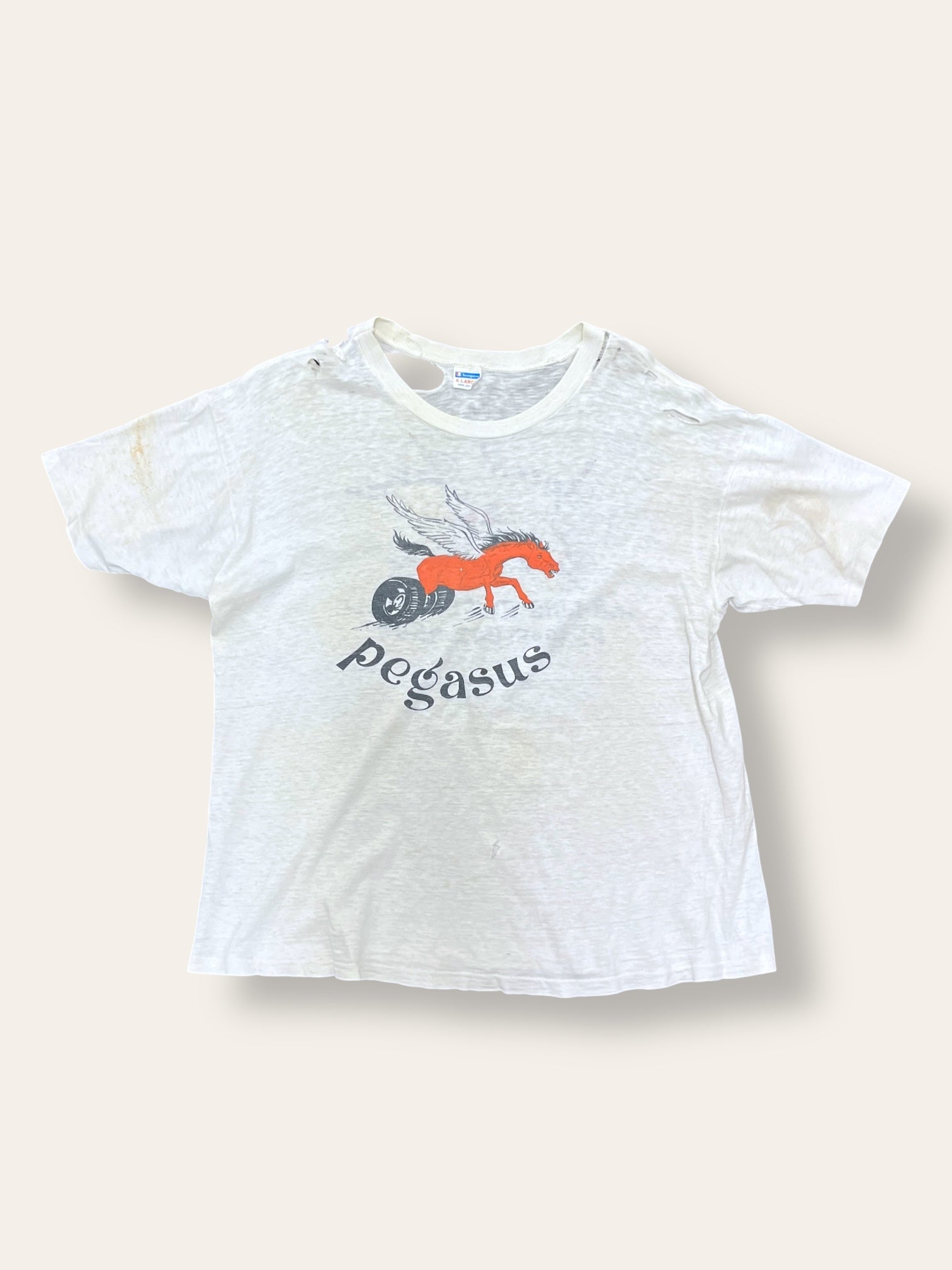 Vintage 1960’s Thrashed Pegasus Speed Sport Racing T-Shirt