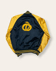 Vintage 1950s Fraternity Navy & Gold Satin Varsity Jacket | Snake Letterman Coat