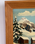 Vintage MCM Paint By Numbers Landscape Painting | Framed Mid Century Art