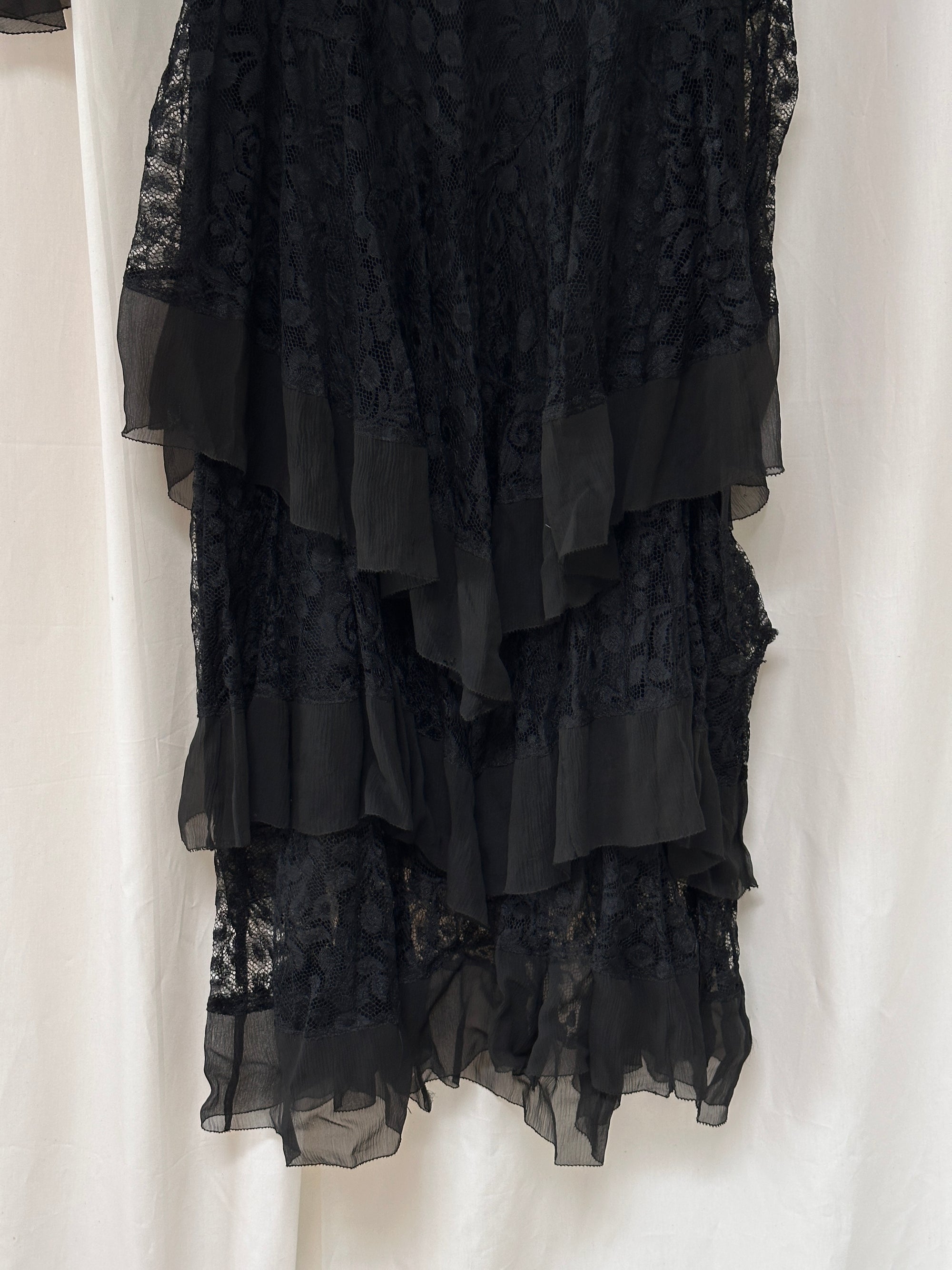 Vintage 1920’s Sheer Chiffon & Lave Layered Flapper Dress