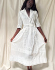 Vintage Edwardian White Cotton Eyelet Dress