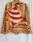 Vintage 1960’s Emilio Pucci Geometric Silk Blouse | Made in Italy Saks Fifth Avenue Silk Shirt