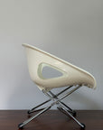 Vintage Mid Century Modern Mini Shell Chair | White Scoop Accent Chair | Space Age Atomic MCM Design Chair