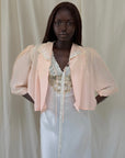 Vintage 1930s Silk-Rayon Two Tone Bed Jacket | Silk Lingerie Layering Top