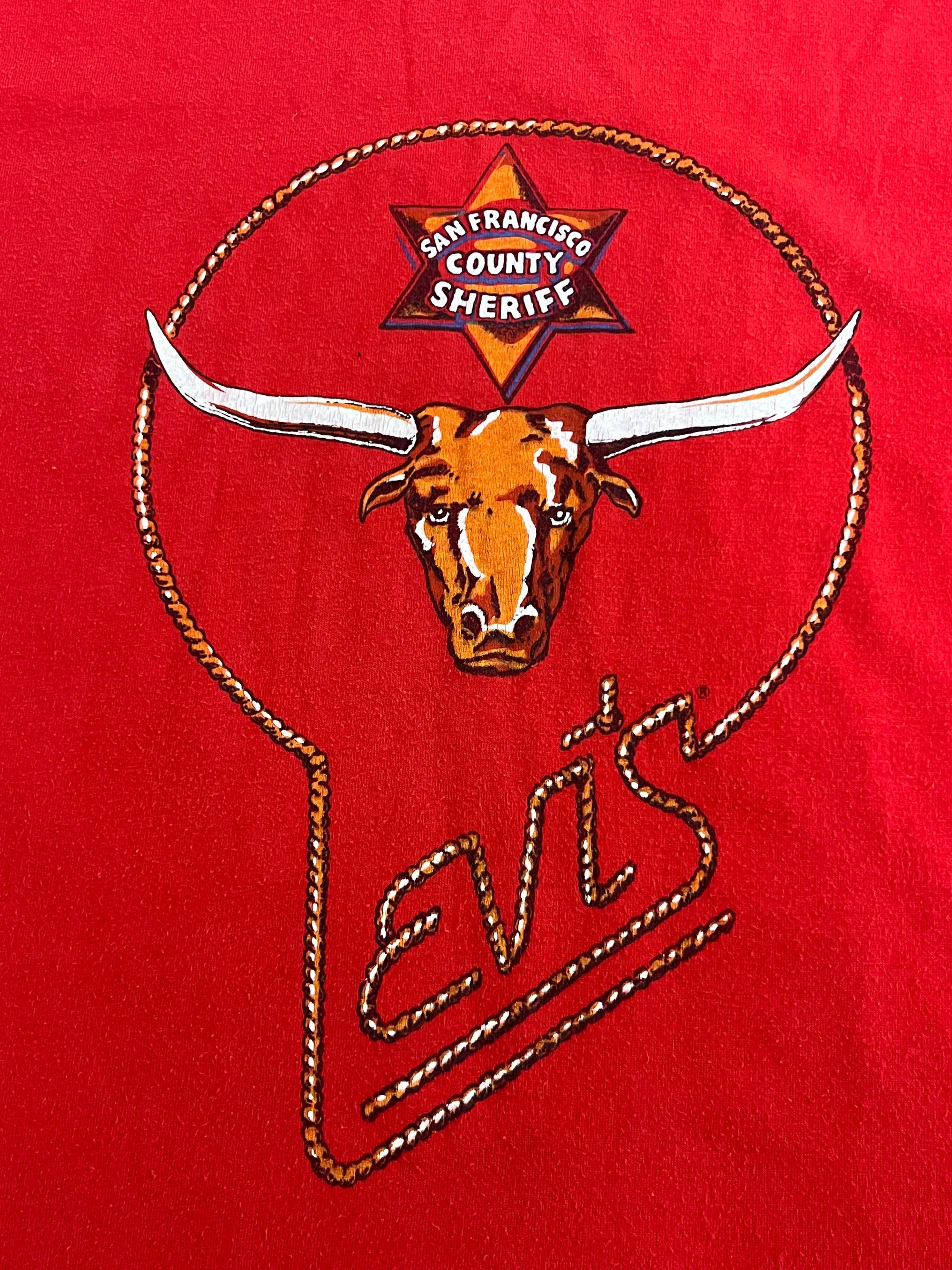 Vintage 1970’s-80’s Levi’s San Francisco County Sheriff Longhorn T-Shirt