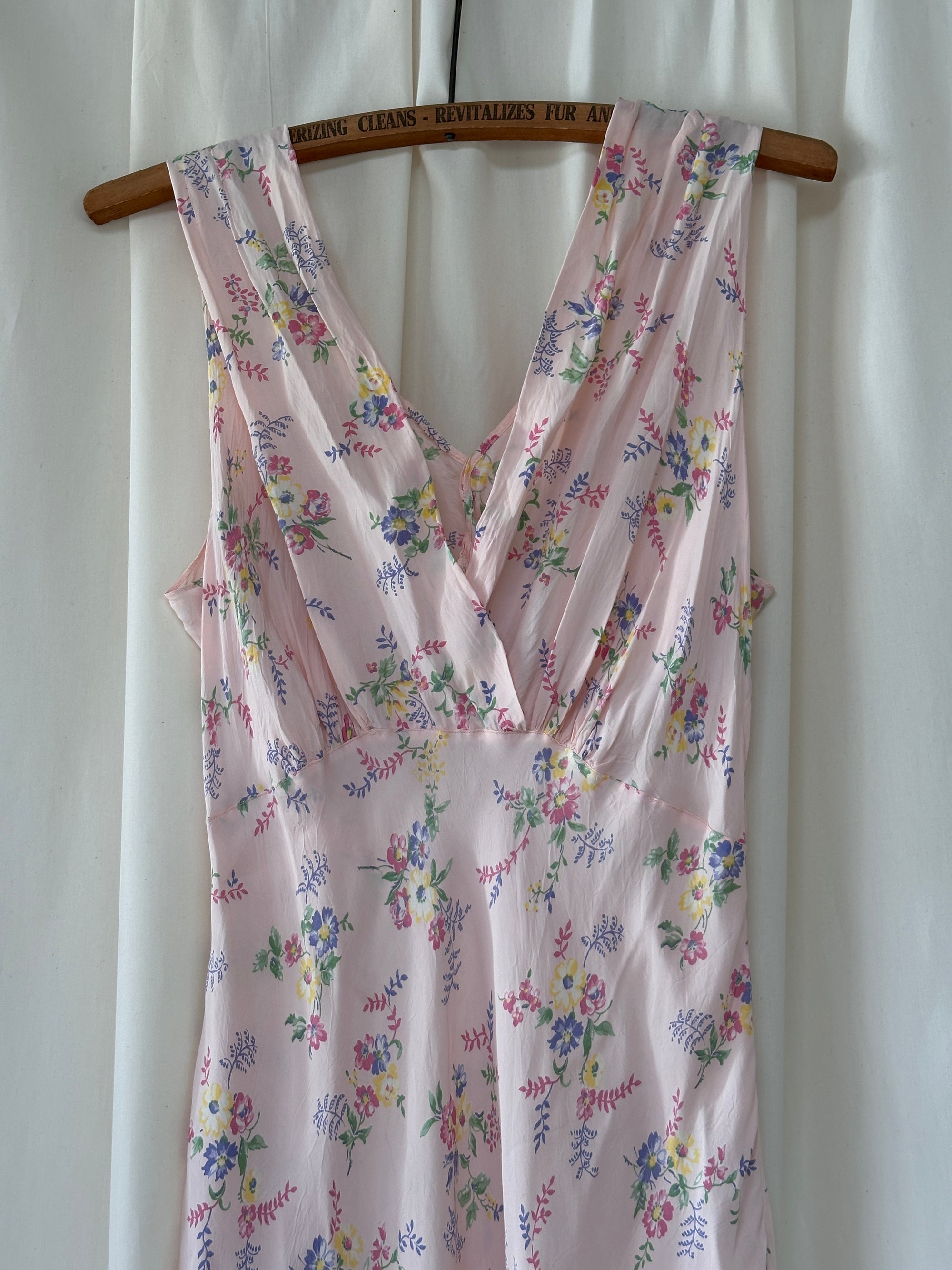 Vintage 1930’s Rayon Flower Print Slip Dress