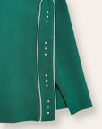 Vintage 1940's Gabardine Hollywood Western Skirt | Chain Stitch Embroidery, Rhinestones W:28