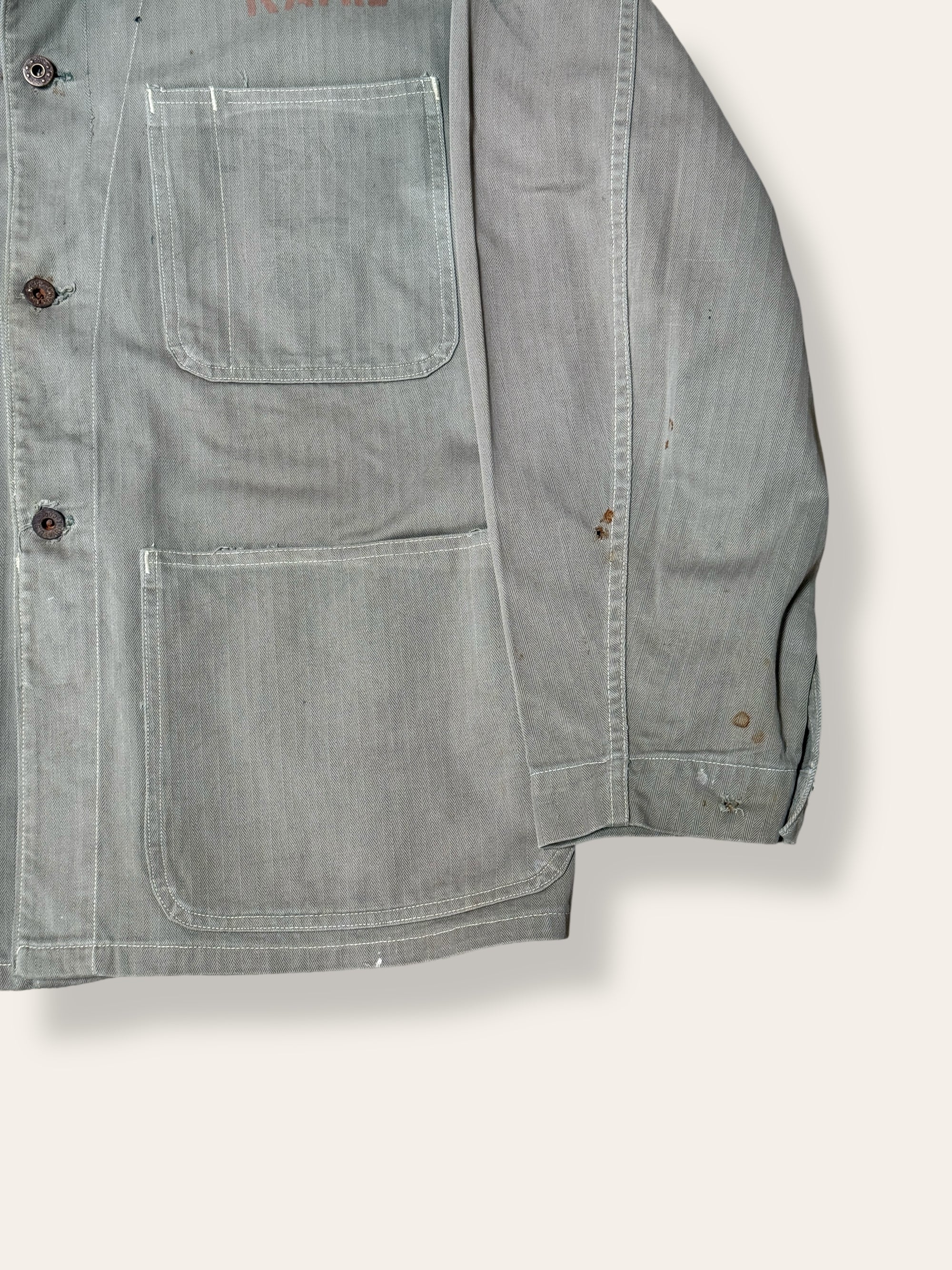 Vintage 1940’s WWII USMC P41 HBT Twill Stencil Utility Jacket