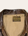 Vintage 1940-50s Windward Horsehide Leather Jacket | Montgomery Ward Brown Belted Back Jacket