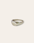 Sterling Silver Angled Signet Ring | Minimalist Stacking Ring