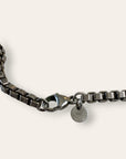 Vintage Tiffany & Co. Sterling Silver Venetian Box Chain Necklace | Classic Round Tag | 17” Chunky Silver