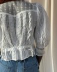 Vintage Edwardian Pleated Cotton Lace Blouse